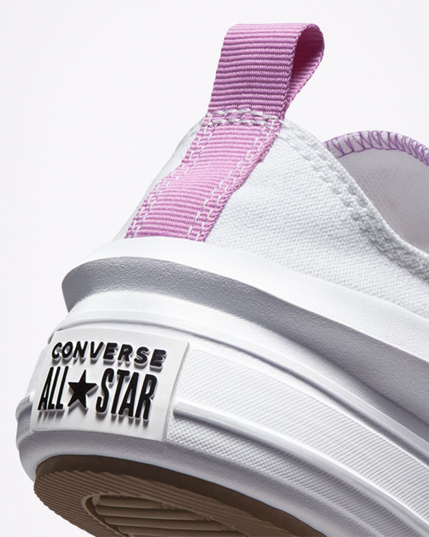 Zapatos Plataforma Converse Chuck Taylor All Star Move Bajas Niña Blancas Moradas Blancas | PE W27540